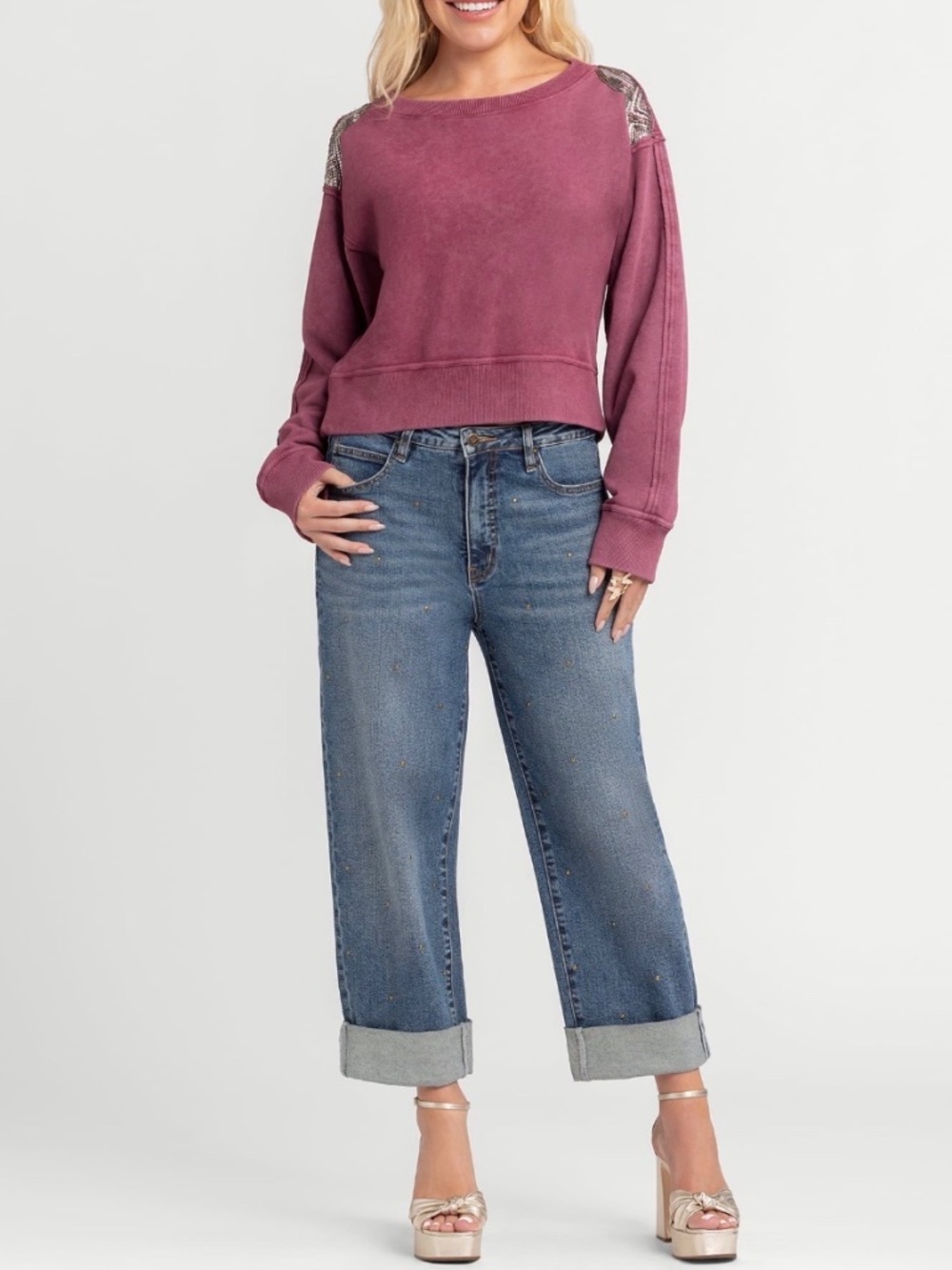 Jessica Simpson Studded Zinnia Boyfriend Jeans